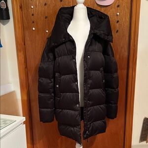 Zara Black Hooded Down Puffer Jacket